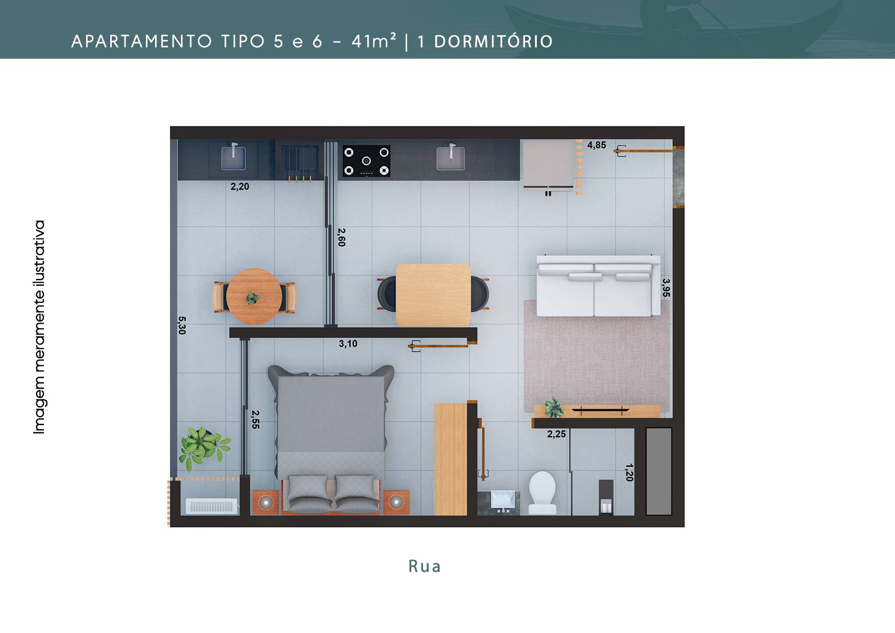 Apartamento à venda com 1 quarto, 41m² - Foto 2